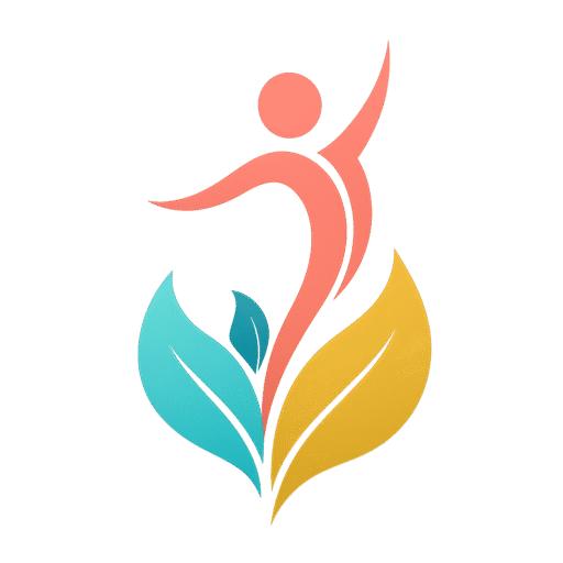 Logo de Reviva avec une personne qui s'élance vers le haut. Des feuilles à ses pieds