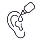 Image stylisée d'une oreille recevant une goutte d'huile